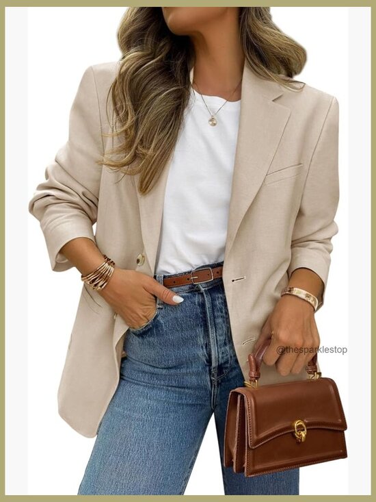 Jackets & Blazers - Business Casual Blazer with Notch Lapel and Pockets